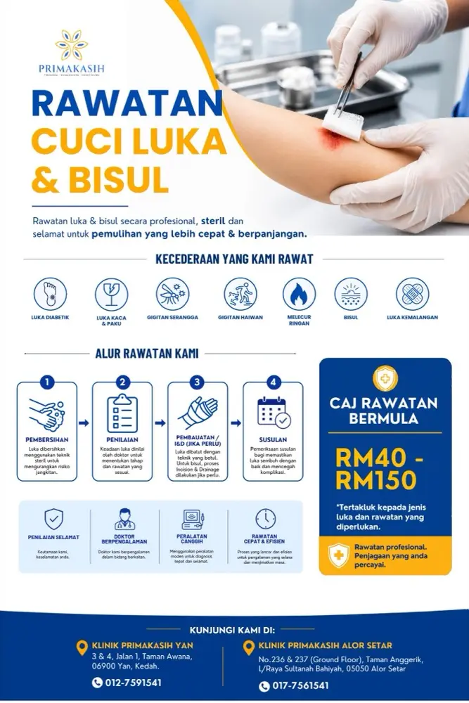 Rawatan luka di Klinik Primakasih
